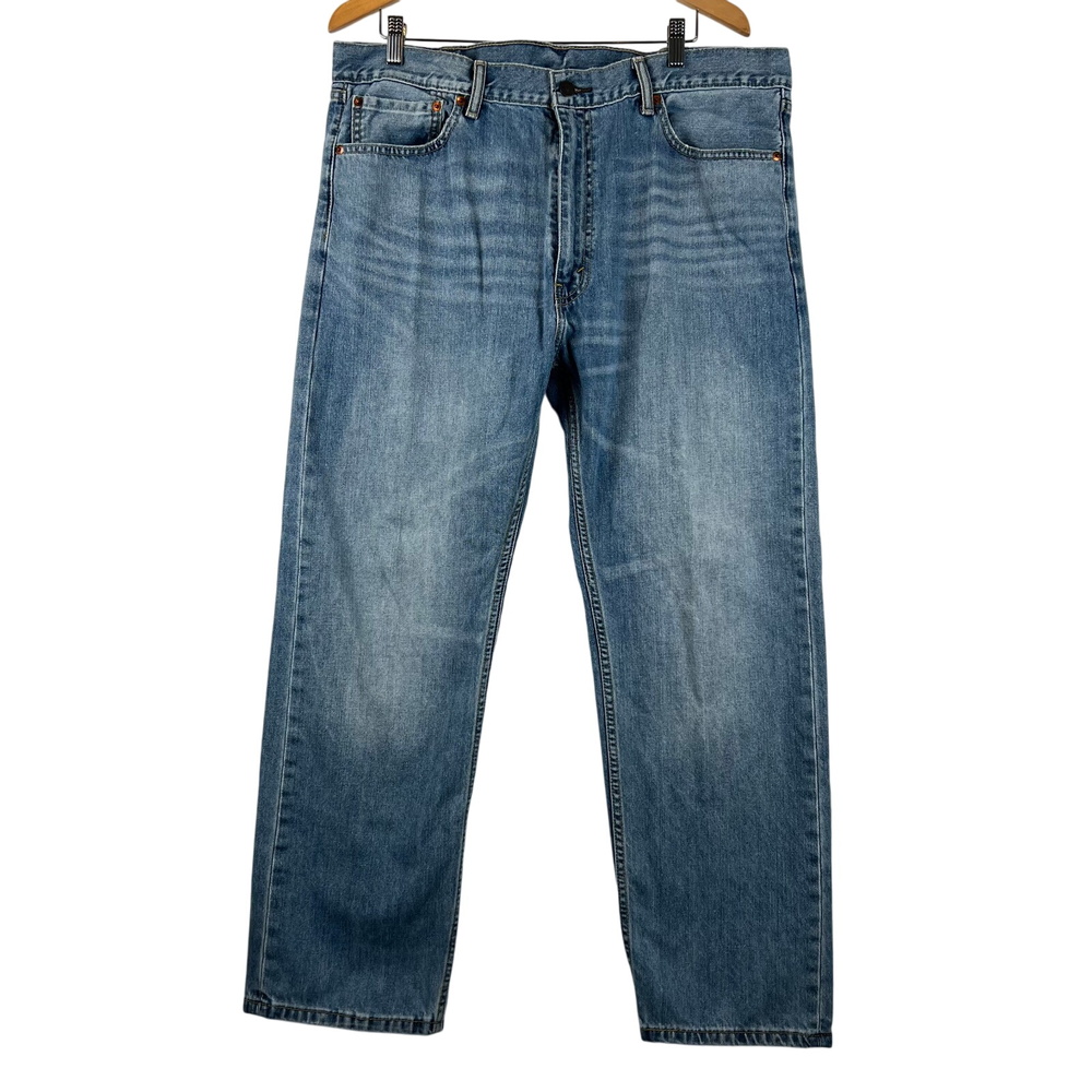 Levis 505 Jeans‎ Mens 40x30 Regular Fit Light Wash Denim Pants Classic